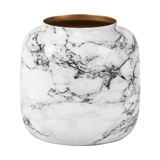 Biało-czarny żelazny wazon PT LIVING Marble, wys. 19,5 cm