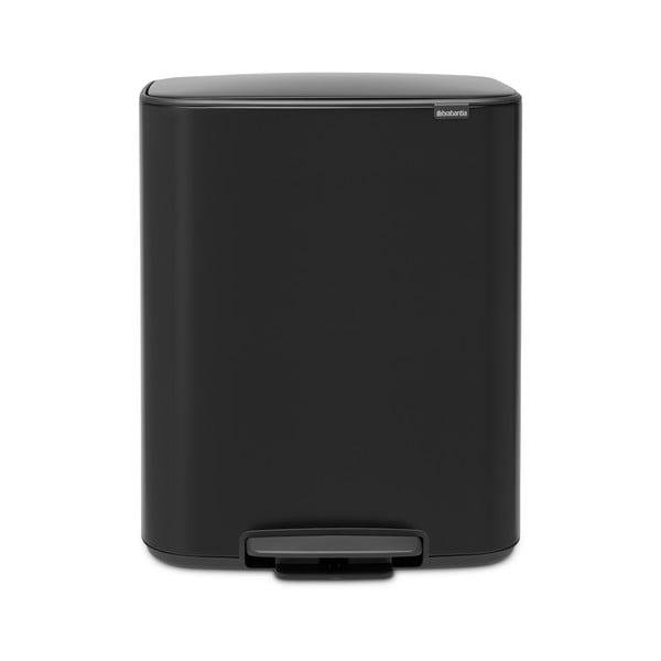 stalowy kosz na śmieci w kolorze matowej czerni z pedałem do segregacji odpadów 60 l Bo – Brabantia-image-4