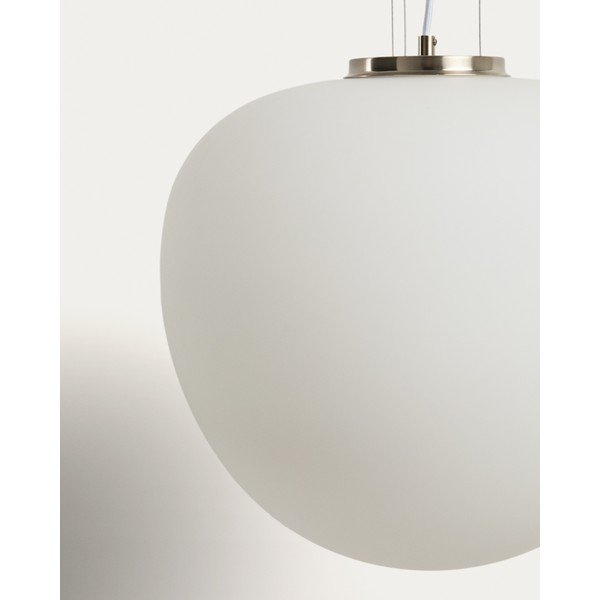 Biała lampa wisząca ze szklanym kloszem ø 40 cm Ardali – Kave Home-image-3