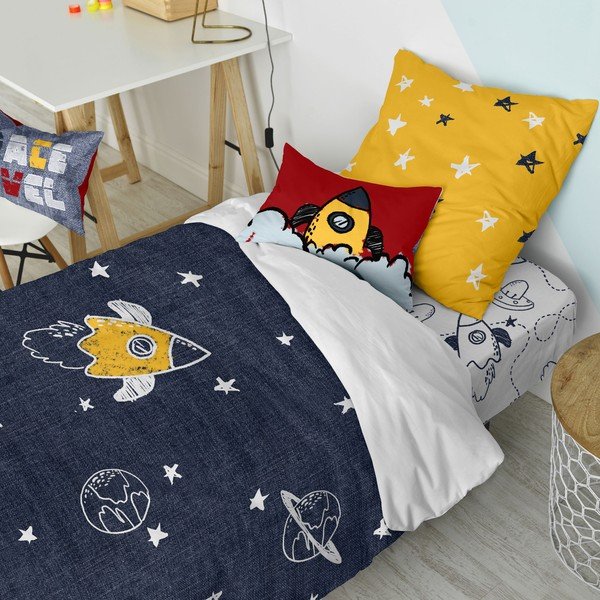 Bawełniana jednoosobowa pościel dziecięca 140x200 cm Starspace – Mr. Fox-image-1