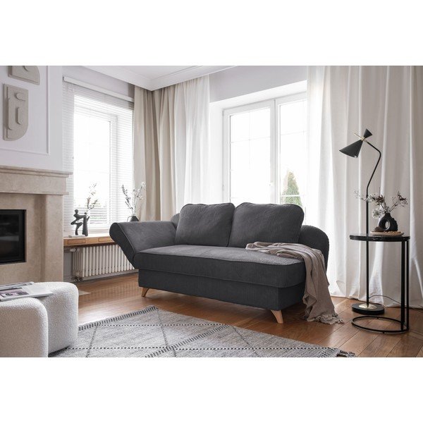 Szary sztruksowy szezlong (lewostronny) Chic Charlotte – Miuform-image-1