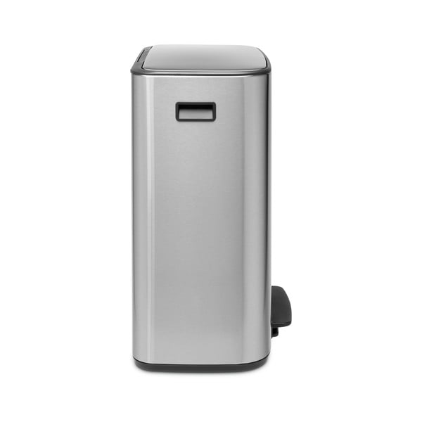 Stalowy kosz na śmieci w w kolorze matowego srebra z pedałem do segregacji odpadów 60 l Bo – Brabantia-image-3