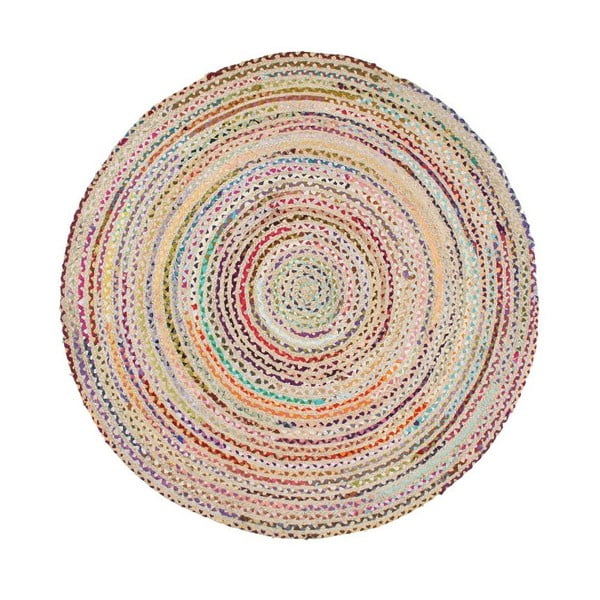 Kolorowy okrągły dywan z bawełny Eco Rugs, Ø 150 cm