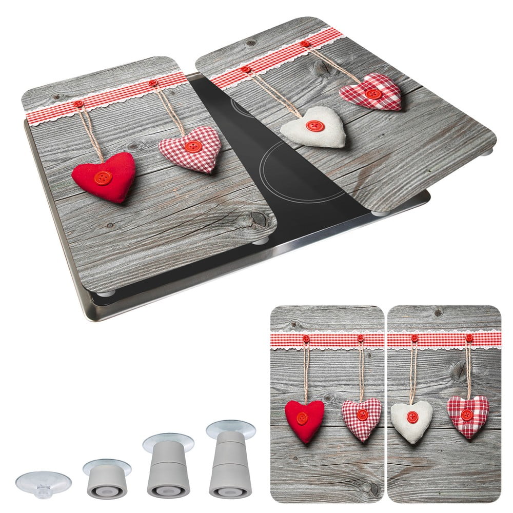 Zestaw 2 szklanych płyt ochronnych na kuchenkę Wenko Heart, 52x30 cm (zdjęcie 10)
