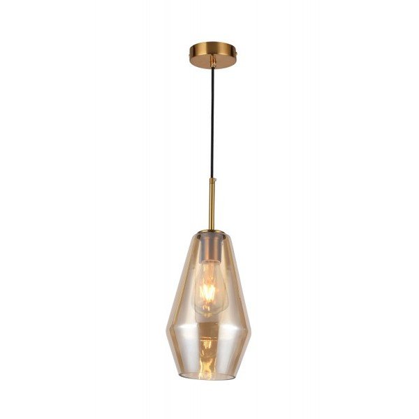 Lampa wisząca w kolorze złota z metalowo-szklanym kloszem ø 17 cm Lime – GTV