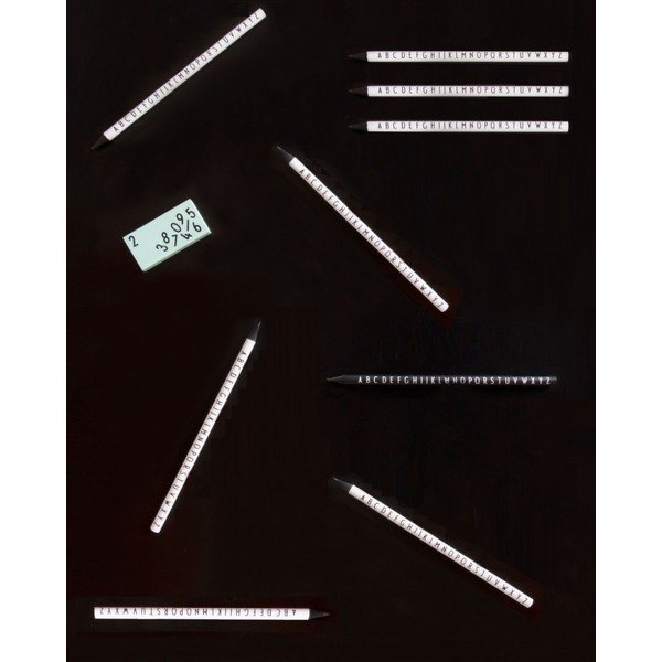 Zestaw 5 czarnych długopisów Design Letters Pencils-image-2