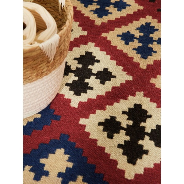 Czerwony wełniany dywan dwustronny tkany ręcznie 200x290 cm Kamal Rami – Nouristan-image-3