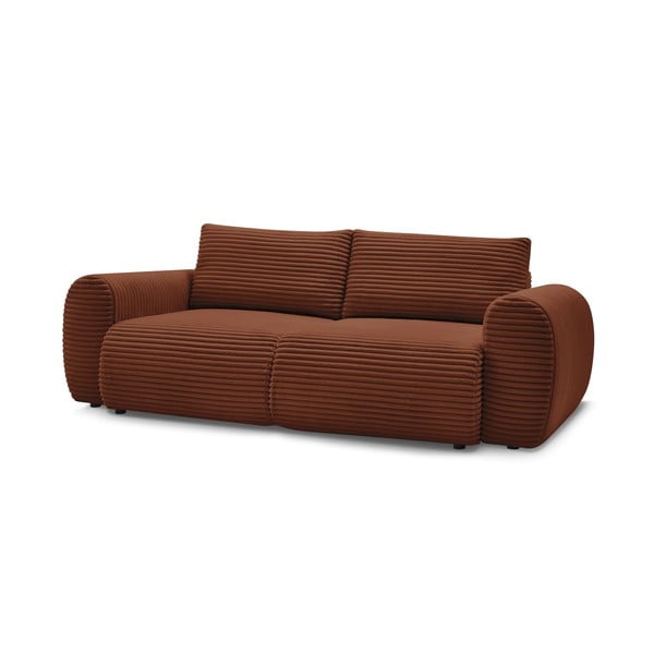 Ceglasta sztruksowa rozkładana sofa 257 cm Lucien – Bobochic Paris-image-3