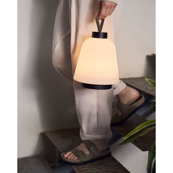 Biała plastikowa lampa stołowa LED ze ściemniaczem (wysokość 24 cm) Udiya – Kave Home-image-1