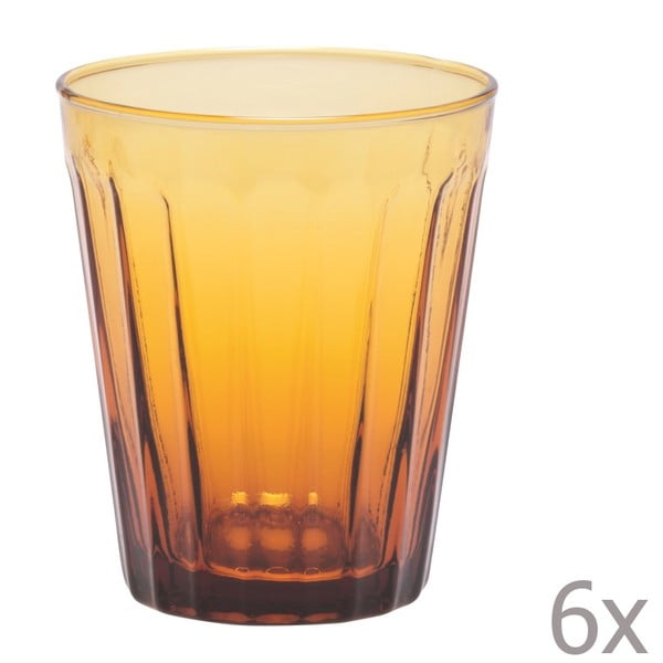 Zestaw 6 szklanek na wodę Lucca Honey, 450 ml