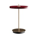 Czerwona lampa stołowa LED ze ściemniaczem i metalowym kloszem (wysokość 31 cm) Asteria Move – UMAGE