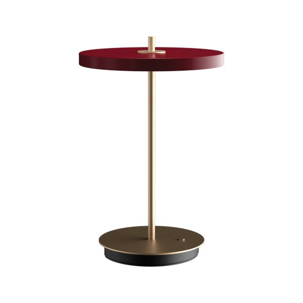 Czerwona lampa stołowa LED ze ściemniaczem i metalowym kloszem (wysokość 31 cm) Asteria Move – UMAGE