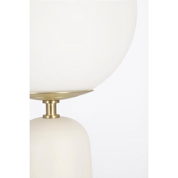 Biała metalowa lampa stołowa ze szklanym kloszem (wysokość 51 cm) Delphine – Bizzotto-image-4