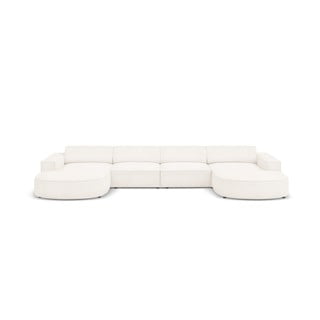 Beżowy narożnik (w kształcie litery "U") z materiału bouclé Jodie – Micadoni Home
