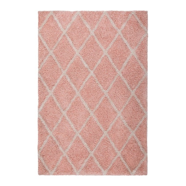 Różowy dywan wykonany ręcznie Obsession My Feel Me Fee Powder, 80x150 cm