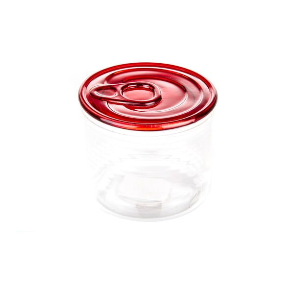 Pojemnik szklany z czerwonym wieczkiem Kaleidos Can, 10,5x9 cm