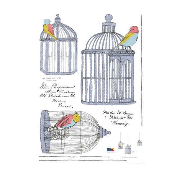 Komplet naklejek Ambiance Birds In Cage-image-2