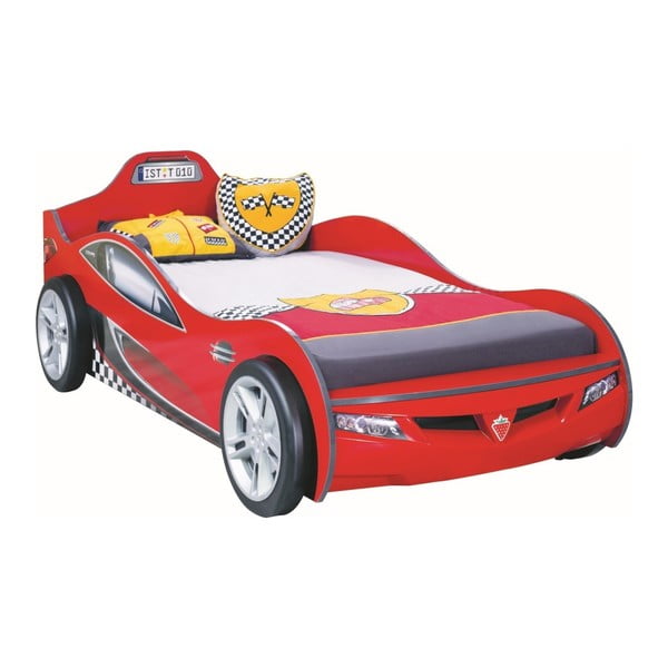 Czerwone łóżko dziecięce w kształcie auta Coupe Carbed Red, 90x190 cm