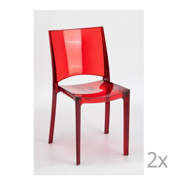 Zestaw 2 czerwonych krzeseł Castagnetti Canossa