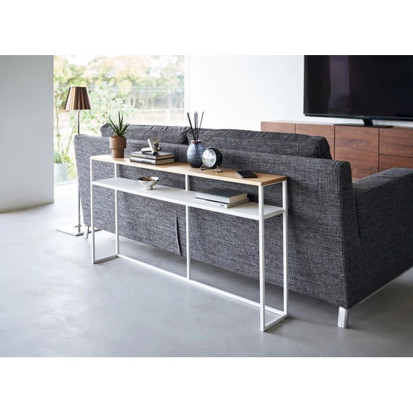 Biało-jasnobrązowa konsola w dekorze jesionu 20,5x126 cm Tower – YAMAZAKI-image-1