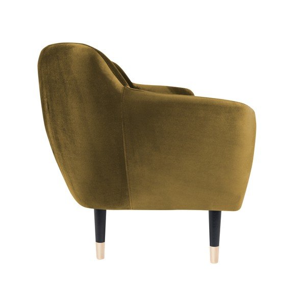 Musztardowa sofa z czarnymi nogami Mazzini Sofas Benito, 188 cm-image-3