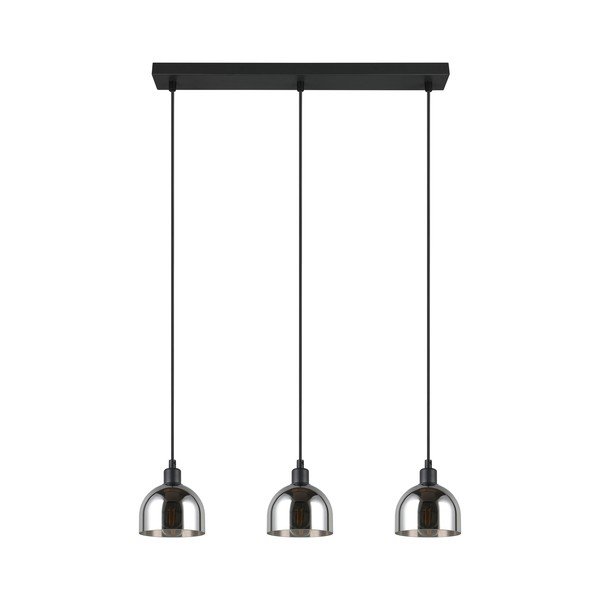 Lampa wisząca w czarno-srebrnym kolorze ze szklanym kloszem Molly – Reality