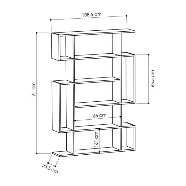 Antracytowo-naturalny regał w dekorze dębu 108,5x161 cm Mito – Homitis-image-2