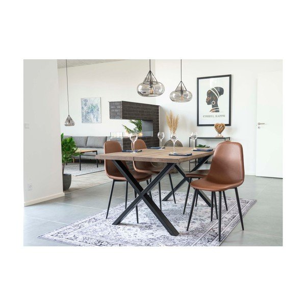 Zestaw 2 brązowych krzeseł z czarnymi nogami House Nordic Stockholm-image-4