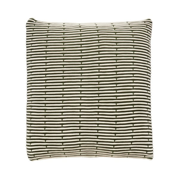 Zielono-biała bawełniana poduszka Hübsch Dela, 50x50 cm