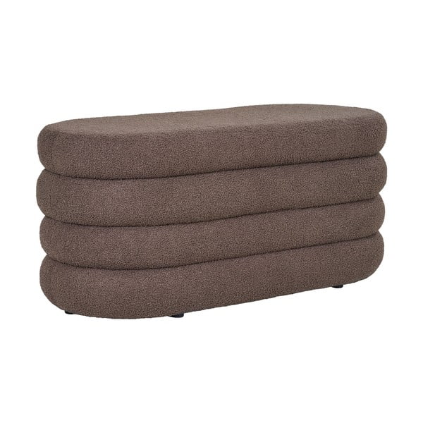 Brązowa  ławka z materiału bouclé Dartford – House Nordic-image-3