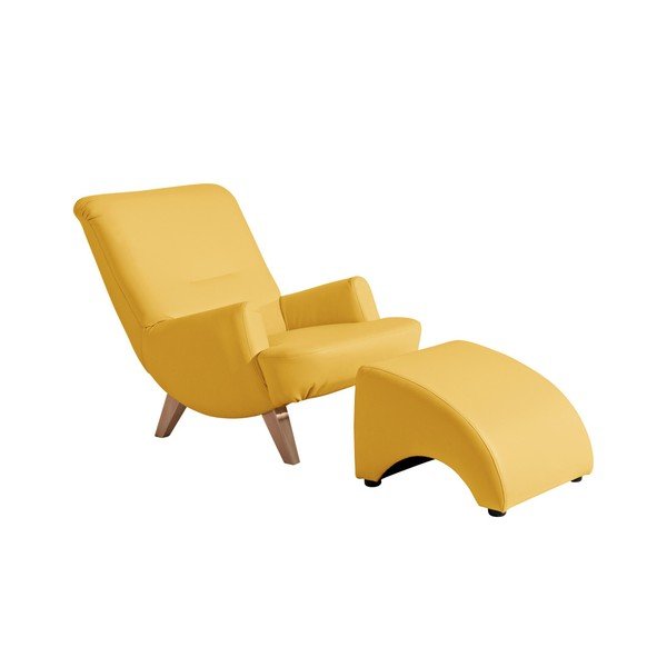 Żółty podnóżek z imitacji skóry Max Winzer Brandford-image-2