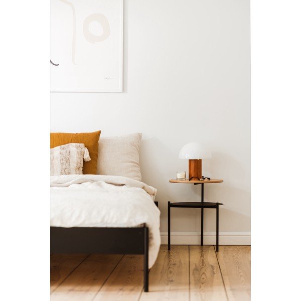 Czarno-naturalna szafka nocna z blatem w dekorze dębu Tu – noo.ma-image-1