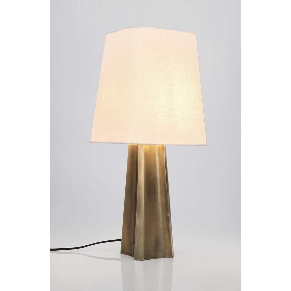 Metalowa lampa stołowa w kolorze złota z tekstylnym kloszem (wysokość 61 cm) Tripura – Bizzotto (zdjęcie 5)