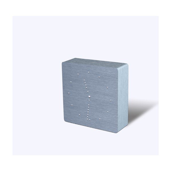 Szary budzik z białym wyświetlaczem LED Gingko Analogue Click Clock-image-4