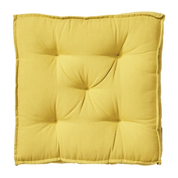 Żółta poduszka na krzesło Butlers Solid, 40x40 cm