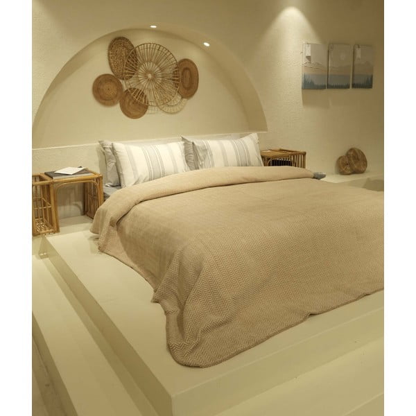 Beżowo-kremowa narzuta na łóżko dwuosobowe 200x220 cm Twin – Oyo Concept-image-1