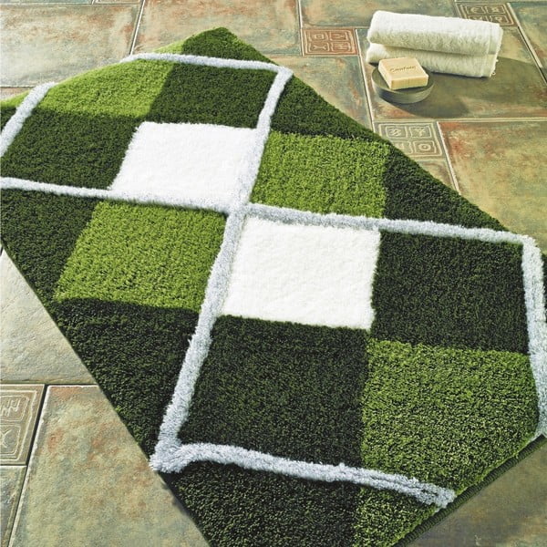 Zielony dywanik łazienkowy Confetti Bathmats Tuvana, 60x100 cm
