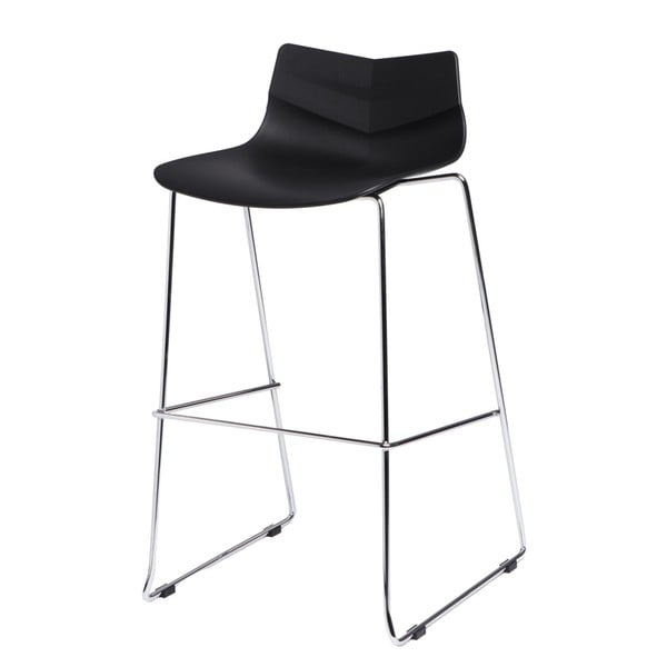 Krzesło barowe D2 Leaf, czarne