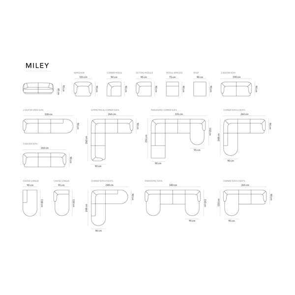 Szara sofa 259 cm Miley – Micadoni Home-image-4