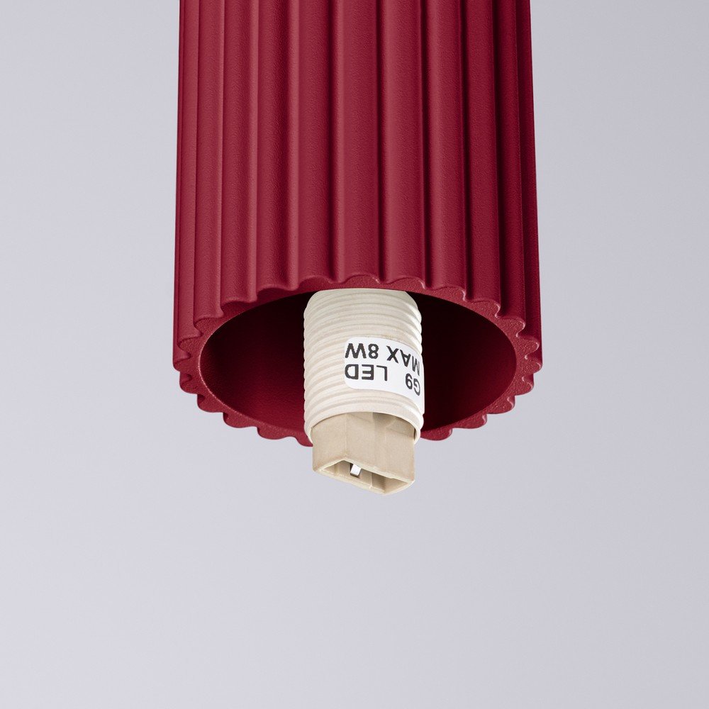 Bordowa lampa sufitowa ze szklanym kloszem ø 12 cm Orbital – Sollux (zdjęcie 3)