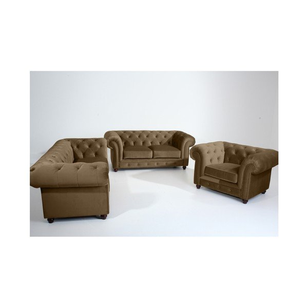 Piaskowobrązowa sofa Max Winzer Orleans Velvet, 196 cm-image-1