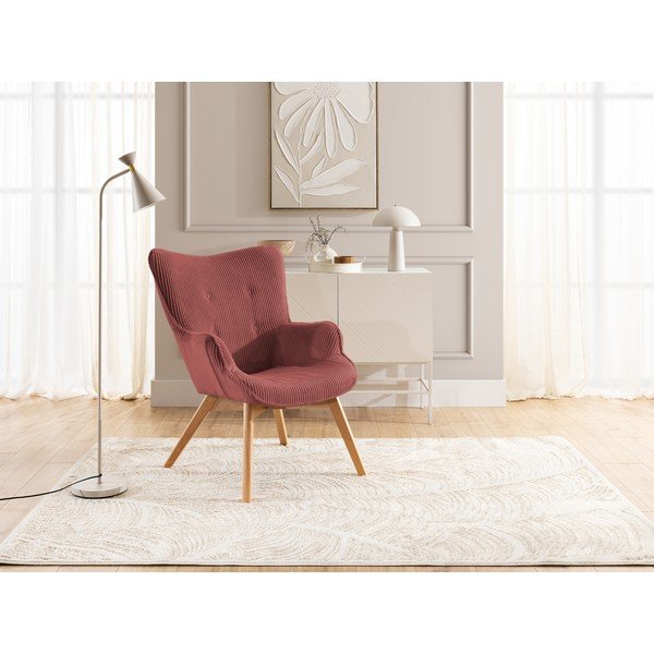 Czerwony sztruksowy fotel Niko – Ropez-image-4