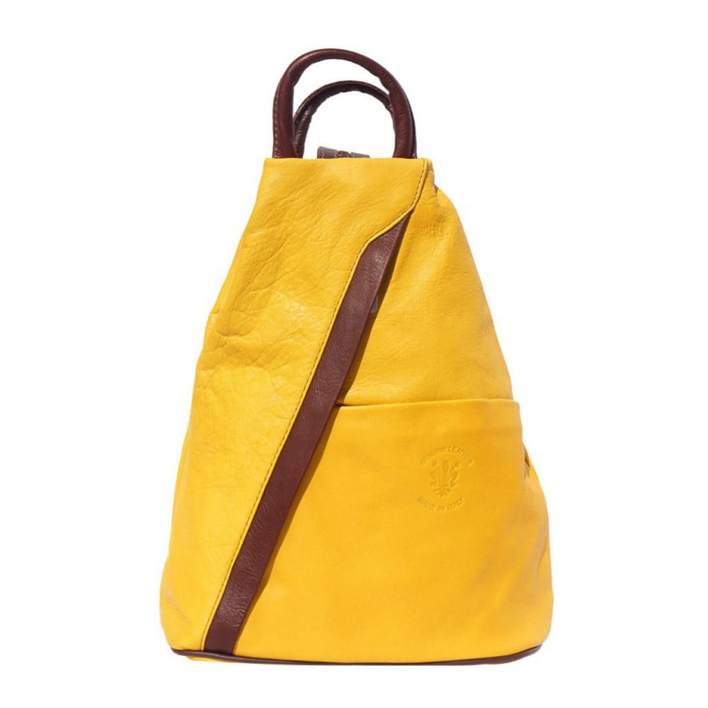 Żółty skórzany plecak Luciano Calboni Claudia