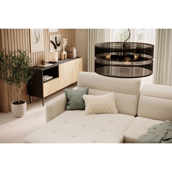 Beżowy aksamitny rozkładany/ze schowkiem narożnik (lewostronny/z szezlongiem) Gomsi – ELTAP-image-4