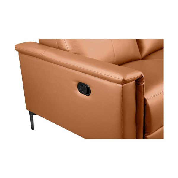 Brązowa sofa z imitacji skóry 160 cm Lund – Støraa-image-4