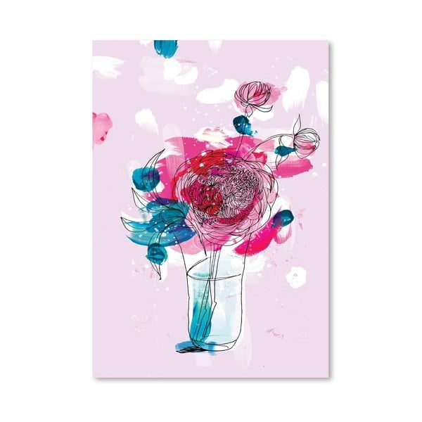 Plakat Pink Flowers 2, 30x42 cm