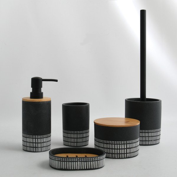 Czarny organizer łazienkowy na waciki z żywicy polimerowej Yuma – Spirella-image-1