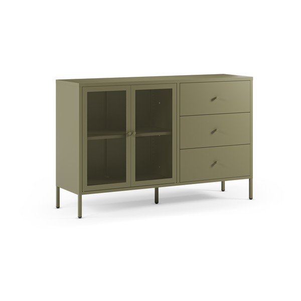 Zielona metalowa komoda 140x90x40 cm Fayna – Marckeric-image-4