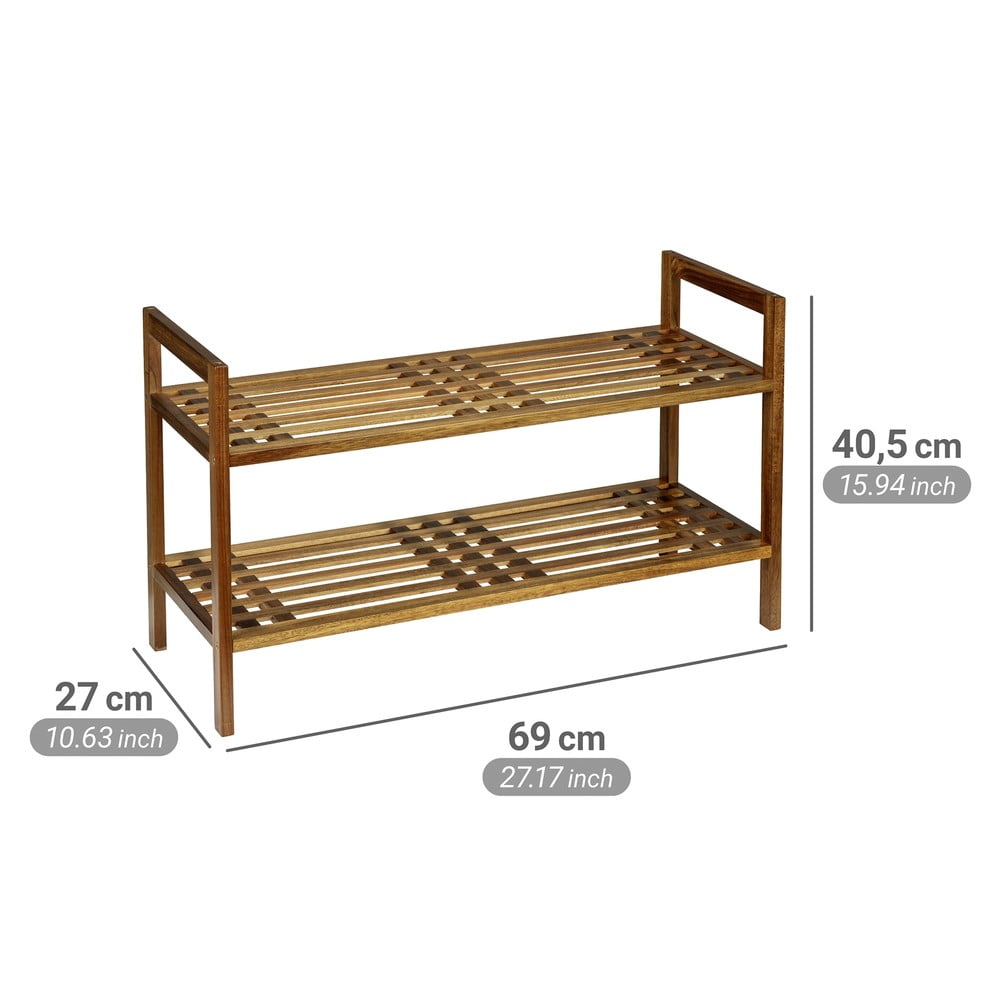 Regał na buty z litego drewna akacjowego w naturalnym kolorze 69x40,5x27 cm Fondi – Wenko (zdjęcie 6)