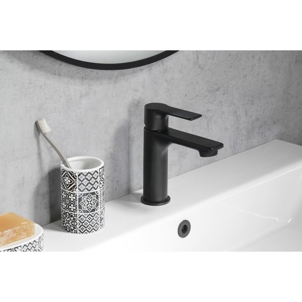 Bateria umywalkowa stojąca w kolorze matowej czerni Pax – Sapho-image-1